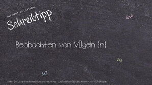 Wie schreibt man Beobachten von Vögeln? Bedeutung, Synonym, Antonym & Zitate.