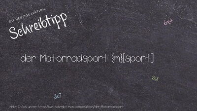 Schreibtipp der Motorradsport