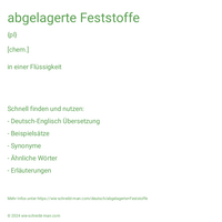 abgelagerte Feststoffe