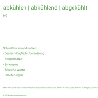 abkühlen | abkühlend | abgekühlt