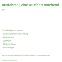 ausfahren | eine Ausfahrt machend