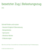 besetzter Zug | Belastungszug