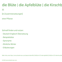 die Blüte | die Apfelblüte | die Kirschblüte