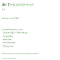 die Tara bestimmen