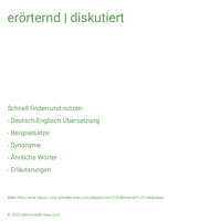 erörternd | diskutiert