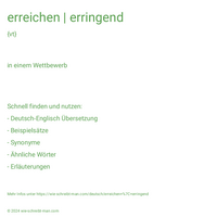 erreichen | erringend