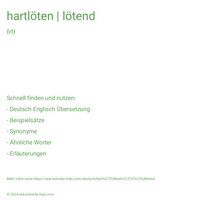 hartlöten | lötend