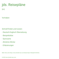 jds. Reisepläne