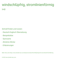 windschlüpfrig, stromlinienförmig