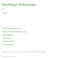 Blauflügel-Waldsänger