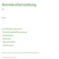 Bremskrafteinstellung