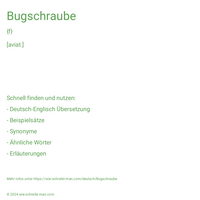 Bugschraube