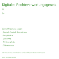 Digitales Rechteverwertungsgesetz