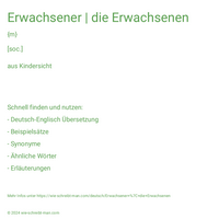 Erwachsener | die Erwachsenen