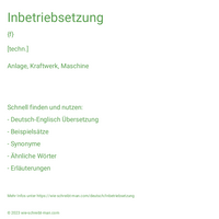 Inbetriebsetzung