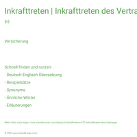 Inkrafttreten | Inkrafttreten des Vertrages