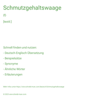 Schmutzgehaltswaage