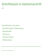 Schriftstück in Geheimschrift