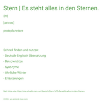 Stern | Es steht alles in den Sternen.