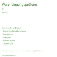 Wareneingangsprüfung