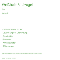 Weißhals-Faulvogel