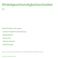 Winkelgeschwindigkeitsschreiber