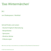 'Das Wintermärchen'