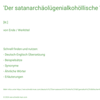 'Der satanarchäolügenialkohöllische Wunschpunsch'