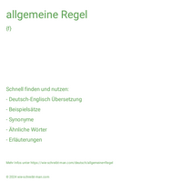 allgemeine Regel