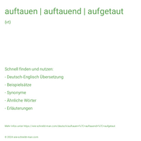 auftauen | auftauend | aufgetaut