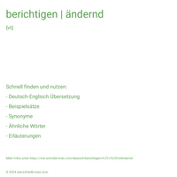 berichtigen | ändernd