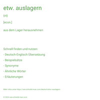 etw. auslagern