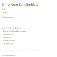 hinter dem Schulterblatt