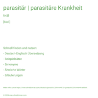 parasitär | parasitäre Krankheit