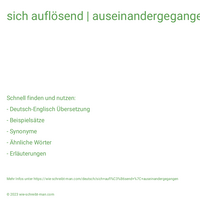 sich auflösend | auseinandergegangen