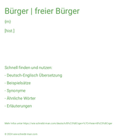 Bürger | freier Bürger