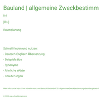 Bauland | allgemeine Zweckbestimmung des Baugebiets | Eigenart des Baugebiets