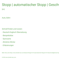 Stopp | automatischer Stopp | Geschwindigkeitsverringerung ohne Halt