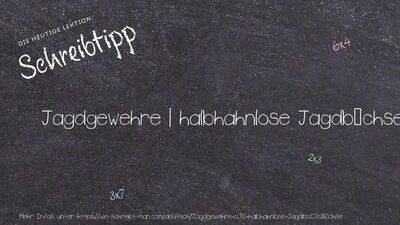 Schreibtipp Jagdgewehre | halbhahnlose Jagdbüchse