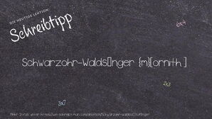 Wie schreibt man Schwarzohr-Waldsänger? Bedeutung, Synonym, Antonym & Zitate.