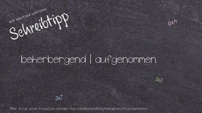 Schreibtipp beherbergend | aufgenommen