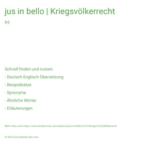 jus in bello | Kriegsvölkerrecht