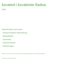 kovalent | kovalenter Radius