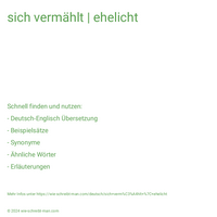 sich vermählt | ehelicht