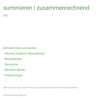 summieren | zusammenrechnend