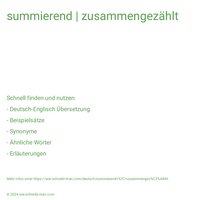 summierend | zusammengezählt