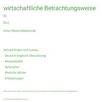 wirtschaftliche Betrachtungsweise