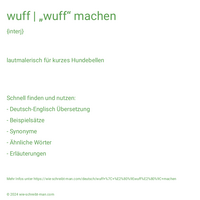 wuff | „wuff“ machen