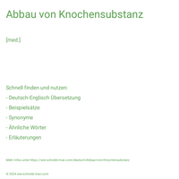 Abbau von Knochensubstanz