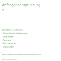 Anfangsbeanspruchung